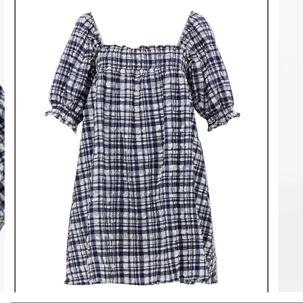 Solid & Striped Size S Square-Neck Checked Seersu… - image 5